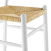 Modway Amish Wood Rope Bar Height Stool in White - 29 Inch Seat Height Mid Century Modern Retro Stool - Solid Elm Wood Pub Stool with Woven