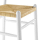 Modway Amish Wood Rope Bar Height Stool in White - 29 Inch Seat Height Mid Century Modern Retro Stool - Solid Elm Wood Pub Stool with Woven
