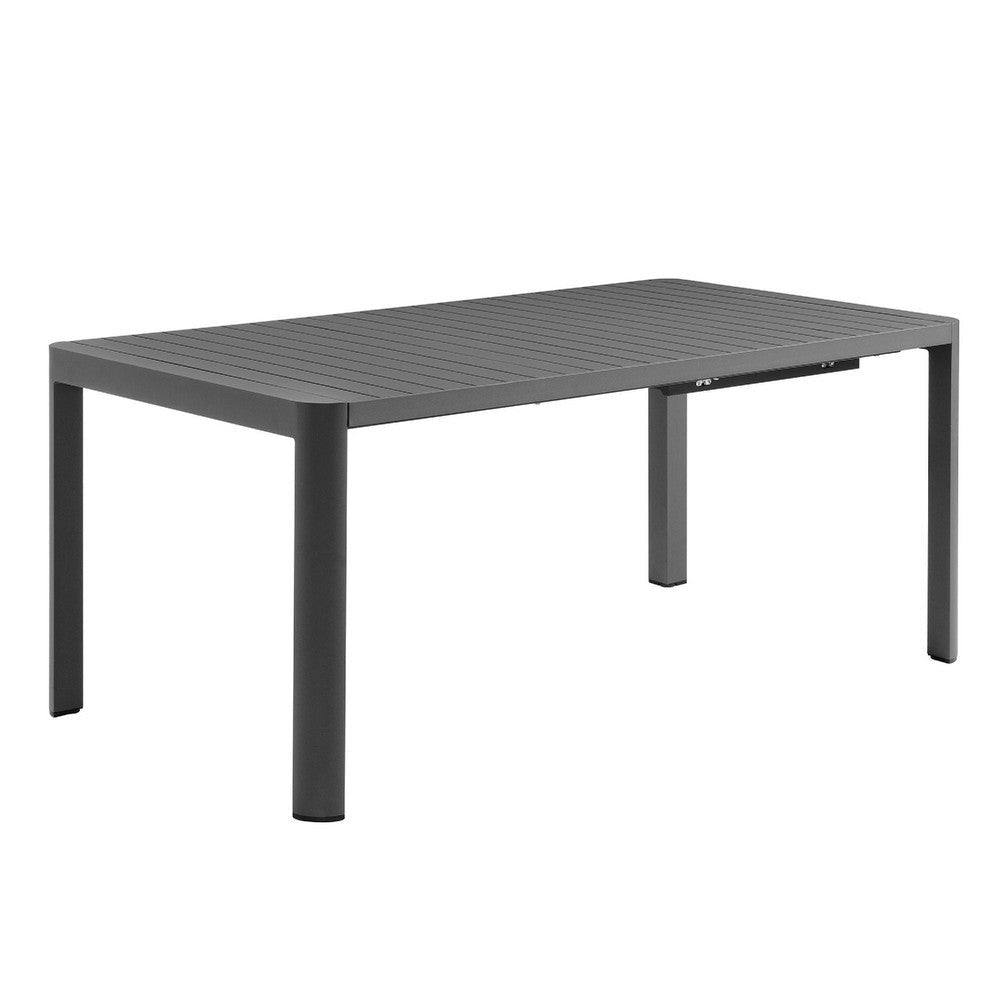 Modway Tahoe Outdoor Patio Aluminum Extendable Dining Table Gray