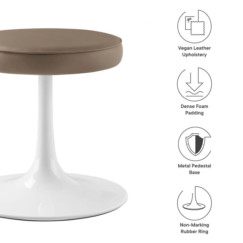 Modway Lippa 18 Inch Faux Leather Stool in Mushroom Brown