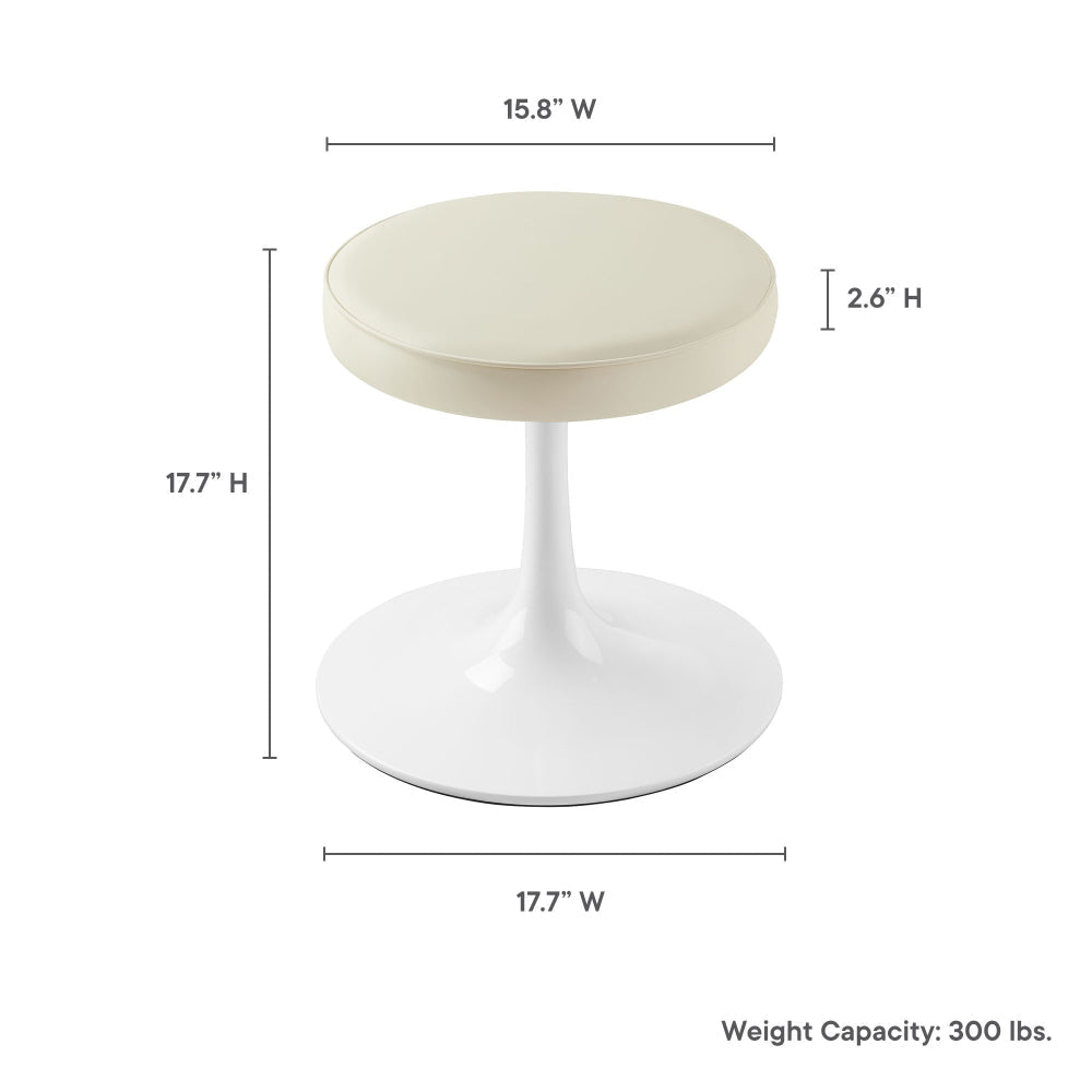 Modway Lippa 18 Inch Faux Leather Stool in Stone
