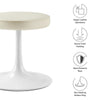 Modway Lippa 18 Inch Faux Leather Stool in Stone