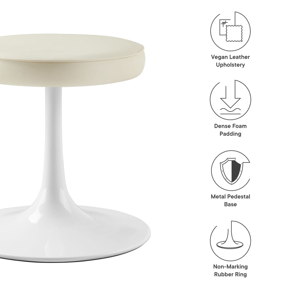 Modway Lippa 18 Inch Faux Leather Stool in Stone