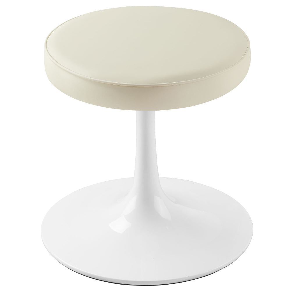 Modway Lippa 18 Inch Faux Leather Stool in Stone