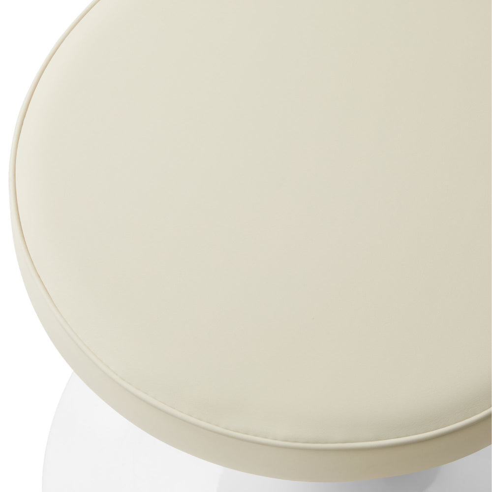 Modway Lippa 18 Inch Faux Leather Stool in Stone