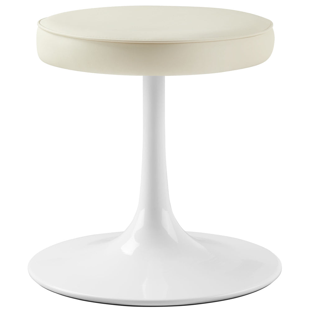 Modway Lippa 18 Inch Faux Leather Stool in Stone