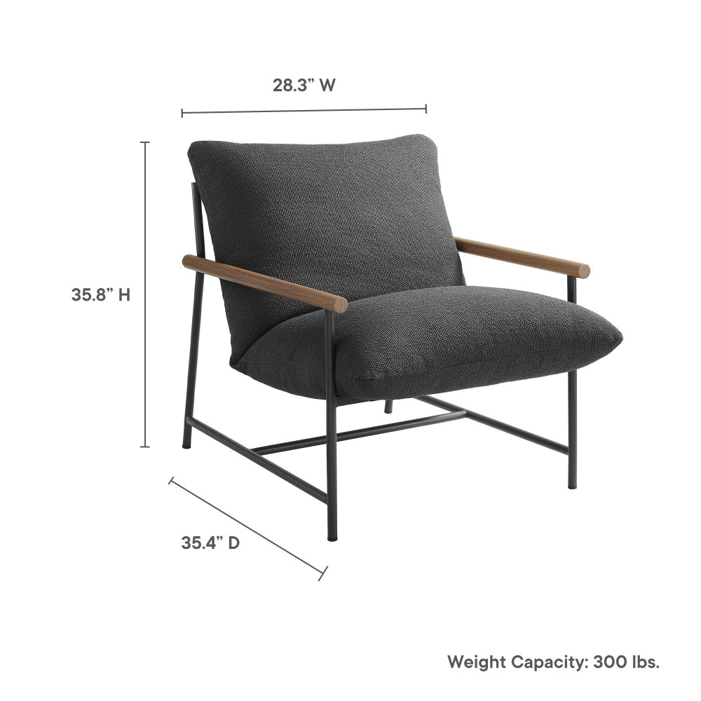 Raya Outdoor Patio Boucle Lounge Chair and Ottoman by Modway MDY-EEI-7292-CHA