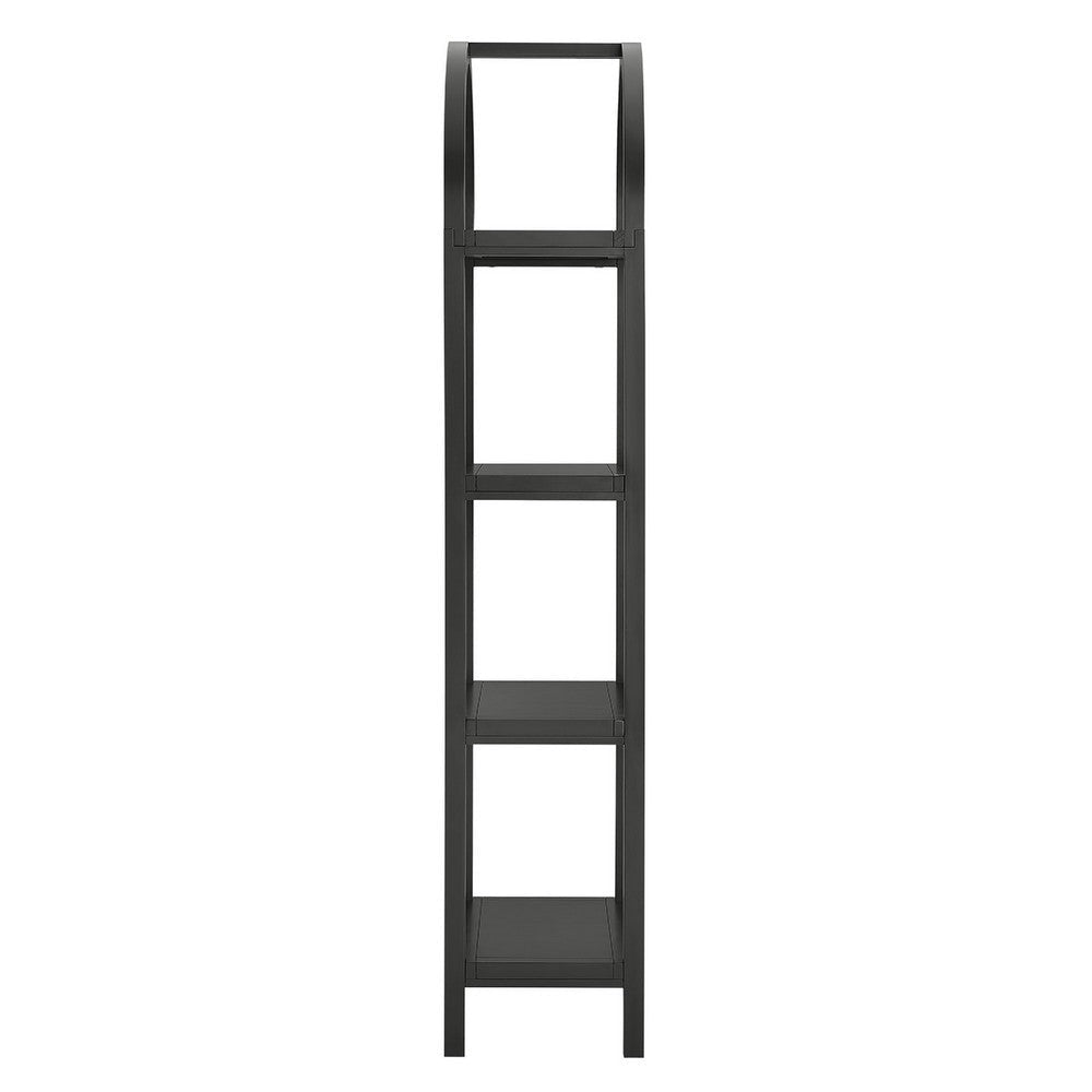 Modway Vexley 72 Inch Tall Narrow Arched Bookshelf Black MDY-EEI-7316-BLK