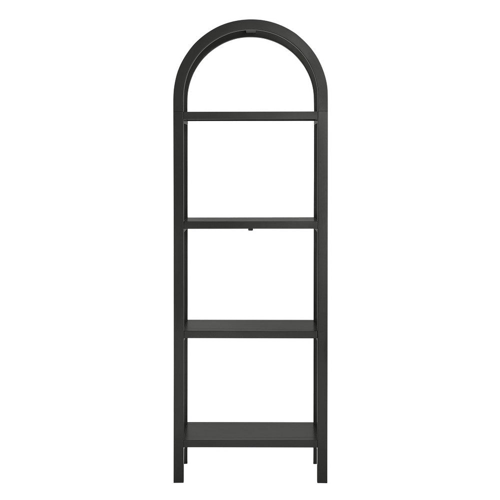 Modway Vexley 72 Inch Tall Narrow Arched Bookshelf Black MDY-EEI-7316-BLK