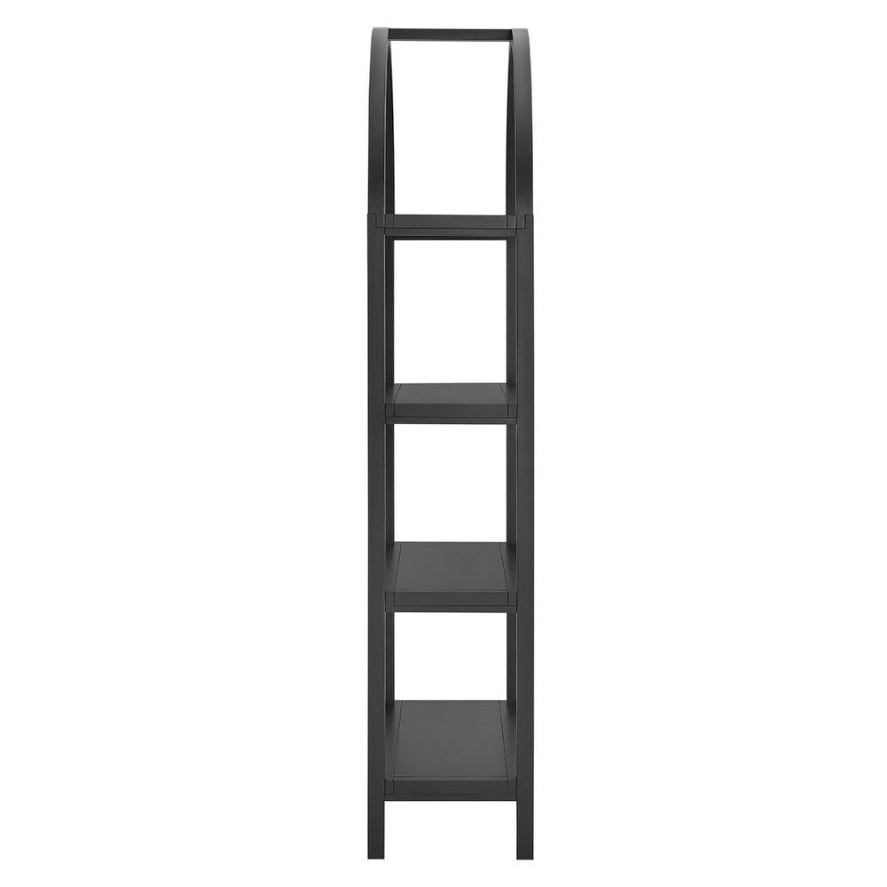 Modway Vexley 72 Inch Large Arched Bookshelf Black MDY-EEI-7318-BLK