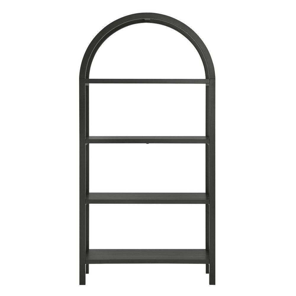 Modway Vexley 72 Inch Large Arched Bookshelf Black MDY-EEI-7318-BLK