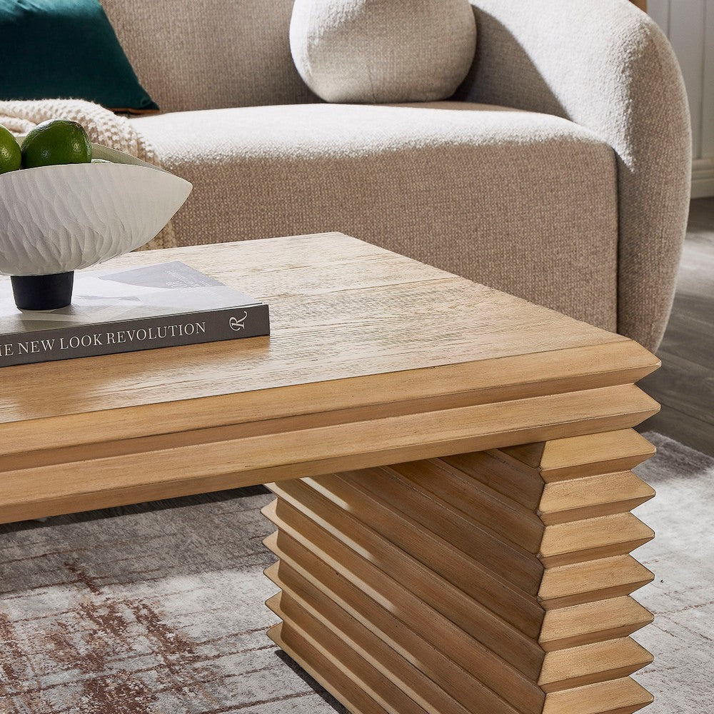 Modway Canto Rectangular Stacked Design Coffee Table Weathered Oak MDY-EEI-7348-WOA