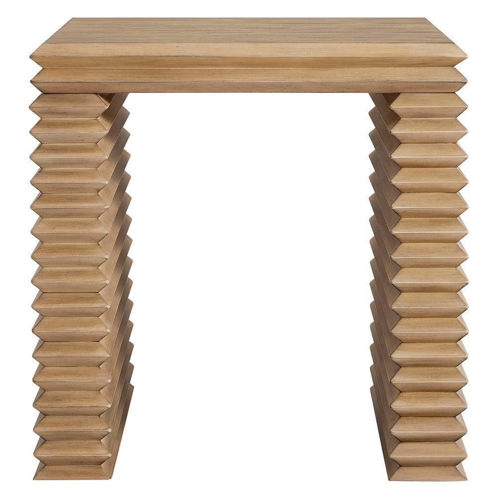 Modway Canto Square 24’’ Stacked Design End Table Weathered Oak MDY-EEI-7349-WOA