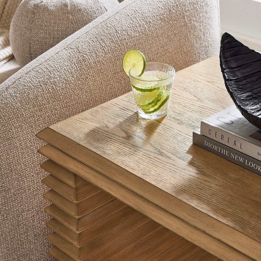 Modway Canto Square 24’’ Stacked Design End Table Weathered Oak MDY-EEI-7349-WOA