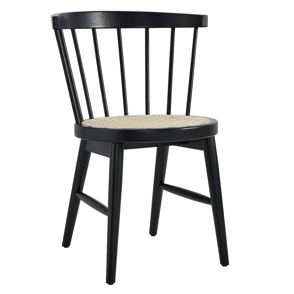 Modway Lykke Curved Spindle Back Dining Chairs Set of 2 Black MDY-EEI-7350-BLK