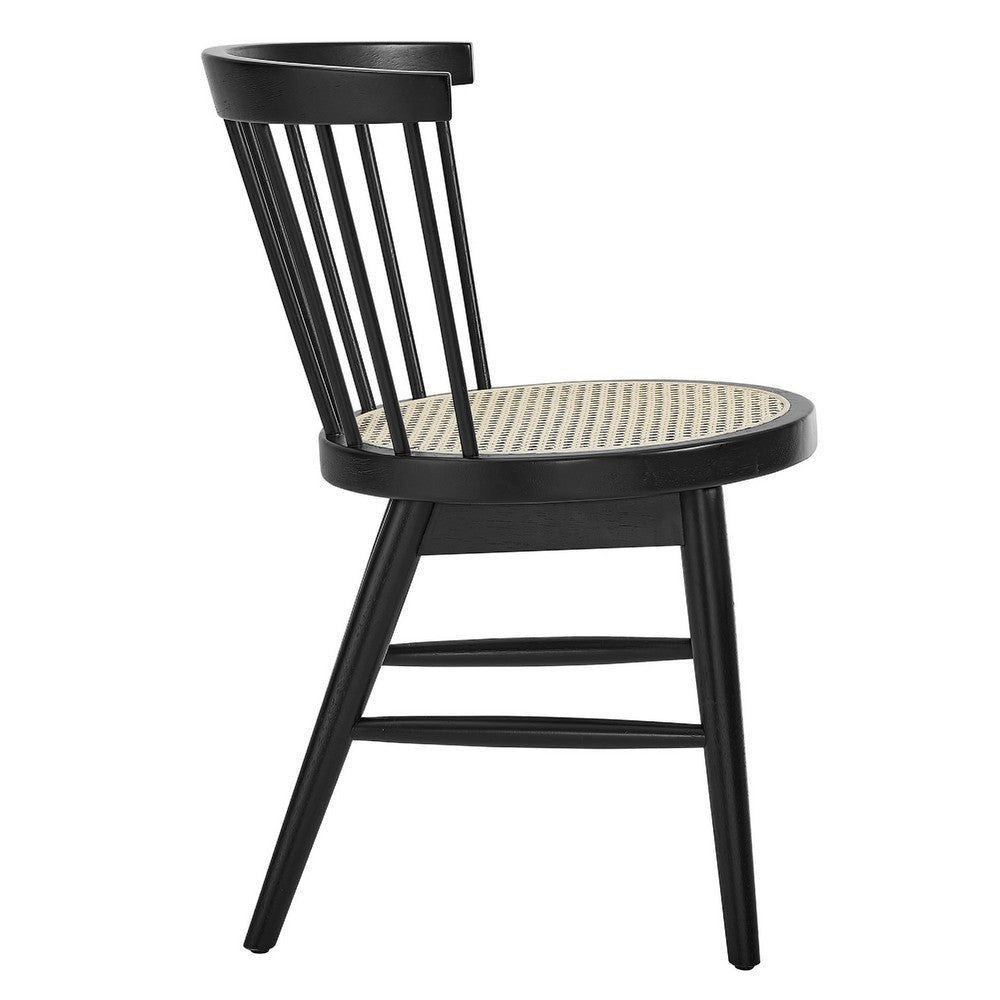 Modway Lykke Curved Spindle Back Dining Chairs Set of 2 Black MDY-EEI-7350-BLK