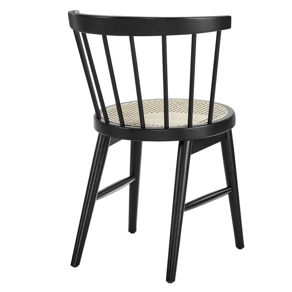 Modway Lykke Curved Spindle Back Dining Chairs Set of 2 Black MDY-EEI-7350-BLK