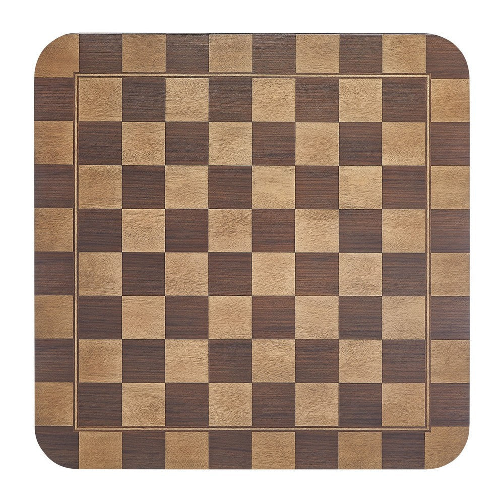 Modway Oscar 36 Inch Square Checkered Dining Table Walnut and Dark Walnut MDY-EEI-7351-DWC