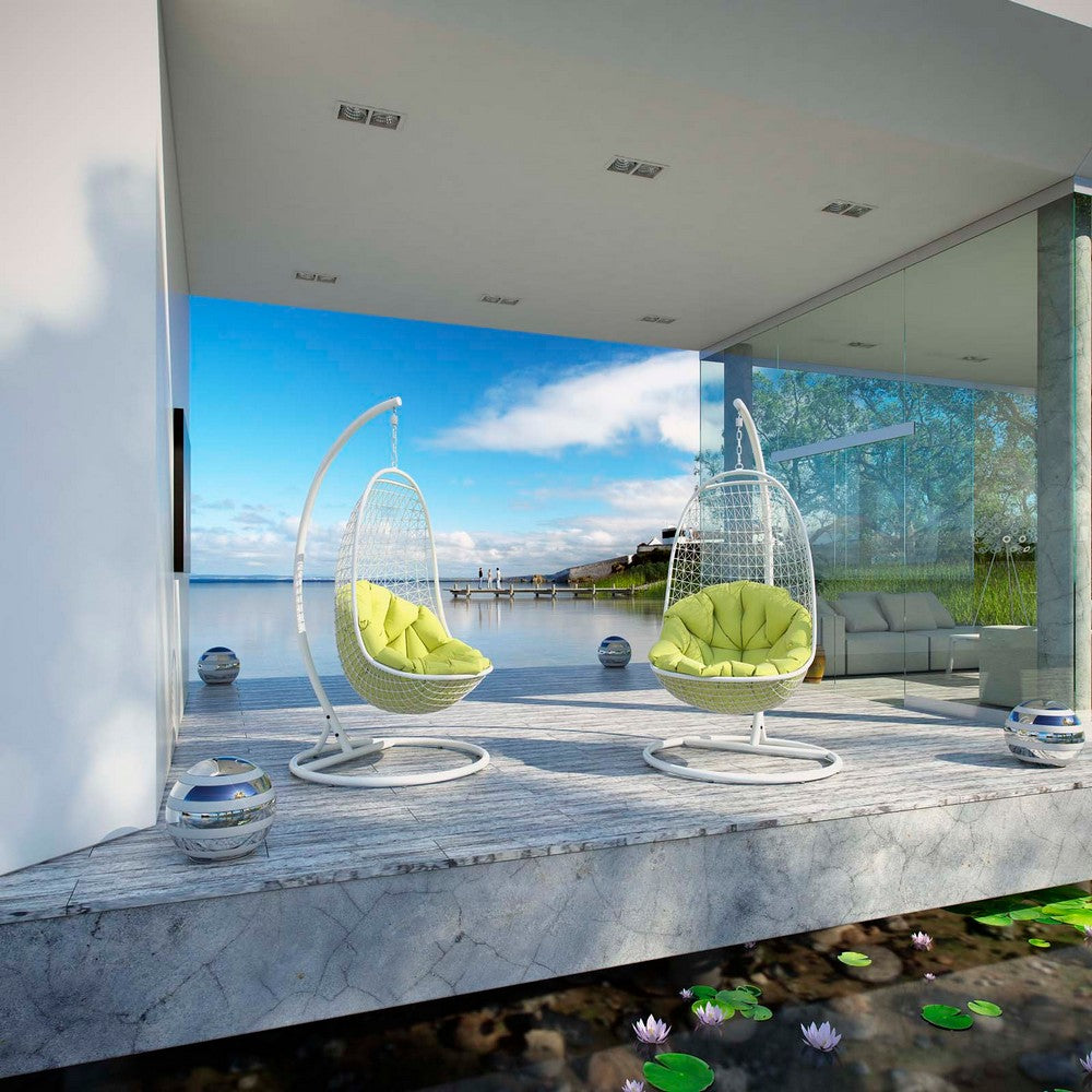 Encounter Swing Outdoor Patio Fabric Lounge Chair by Modway| White