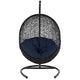 Modway EEI-739-NAV-SET Encase Wicker Rattan Outdoor Patio Porch Lounge Egg Swing Chair with Stand Navy MDY-EEI-739-NAV-SET