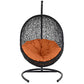 Modway EEI-739-ORA-SET Encase Wicker Rattan Outdoor Patio Porch Lounge Egg Swing Chair with Stand Orange MDY-EEI-739-ORA-SET