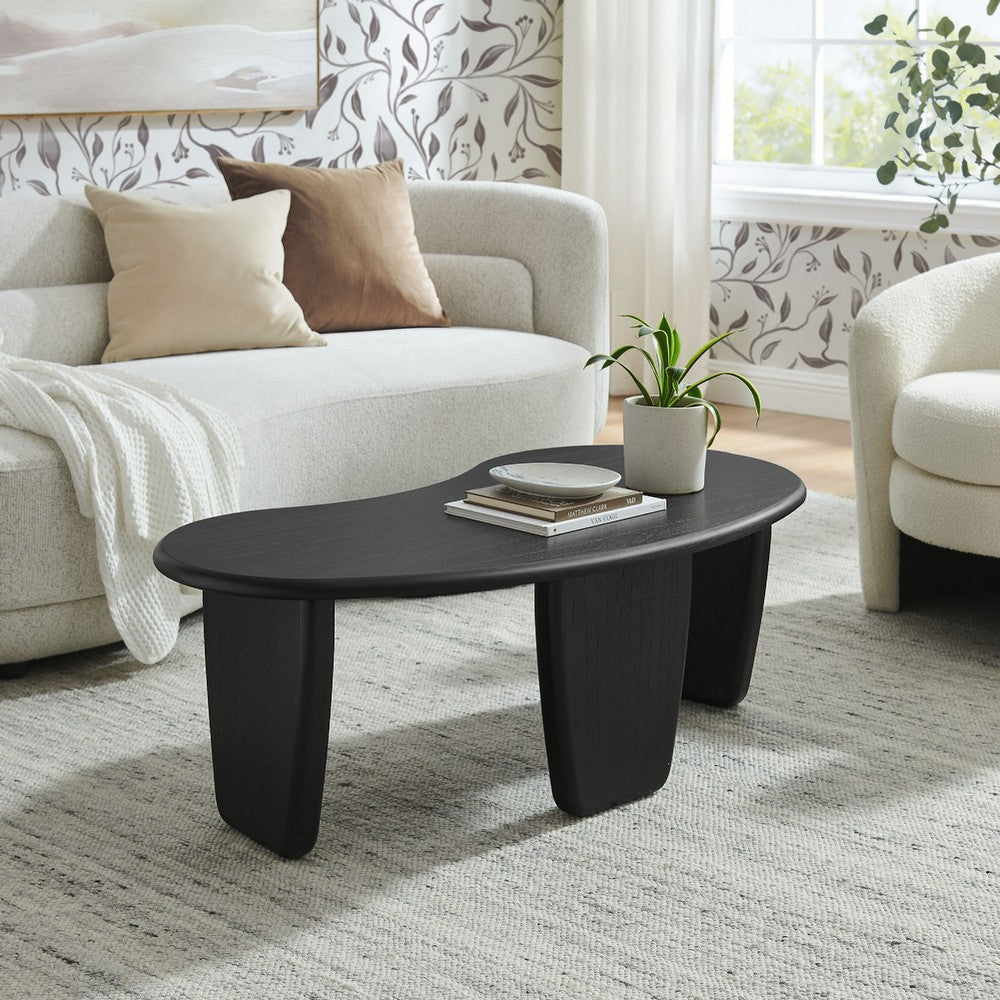 Modway Vetra Kidney-Shaped Free Coffee Table Black MDY-EEI-7437-BLK