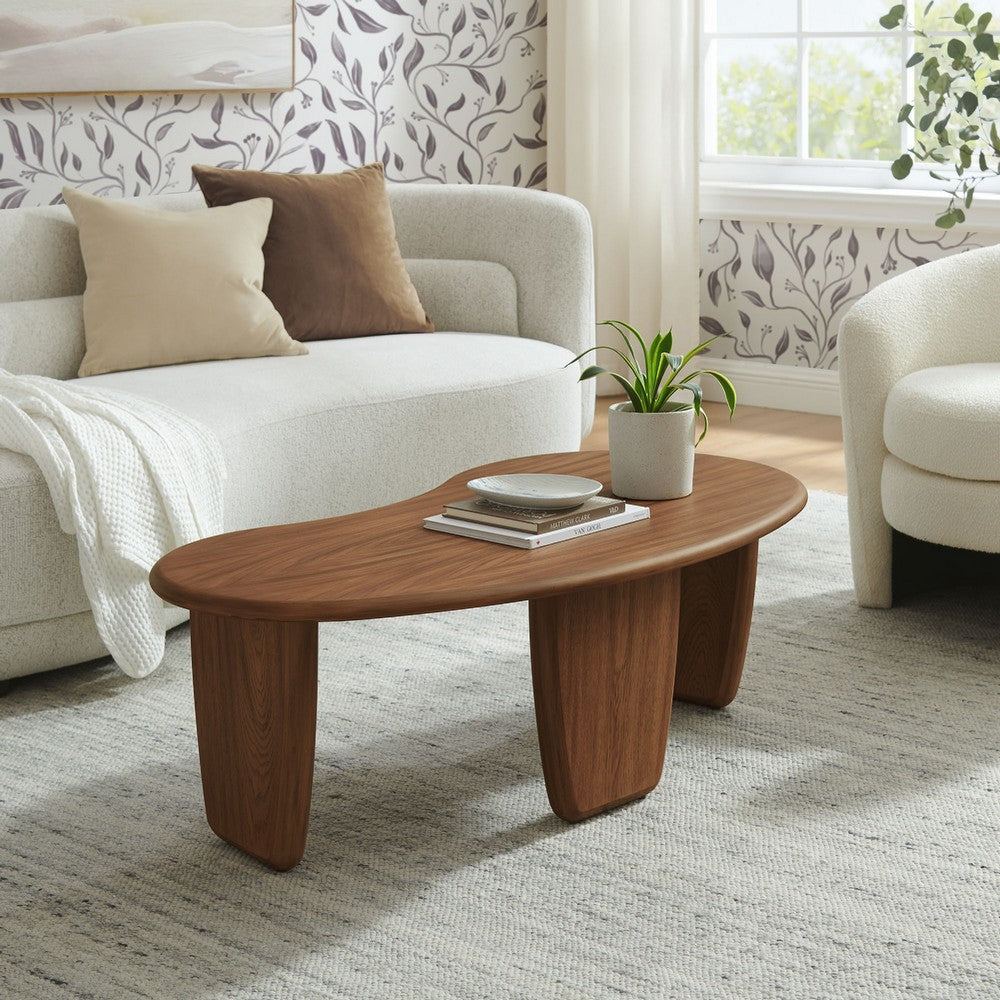 Modway Vetra Kidney-Shaped Free Coffee Table Black