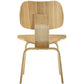 Modway Fathom Mid-Century Modern Molded Plywood Two Kitchen and Dining Room Chairs in Natural MDY-EEI-870-NAT