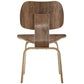 Modway Fathom Mid-Century Modern Molded Plywood Two Kitchen and Dining Room Chairs in Walnut MDY-EEI-870-WAL