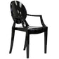 Modway Casper Modern Acrylic Stacking Two Dining Armchairs in Black MDY-EEI-905-BLK