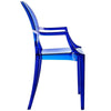 Modway Casper Modern Acrylic Stacking Two Dining Armchairs in Blue MDY-EEI-905-BLU