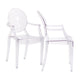 Modway Casper Modern Acrylic Stacking Two Dining Armchairs in Clear