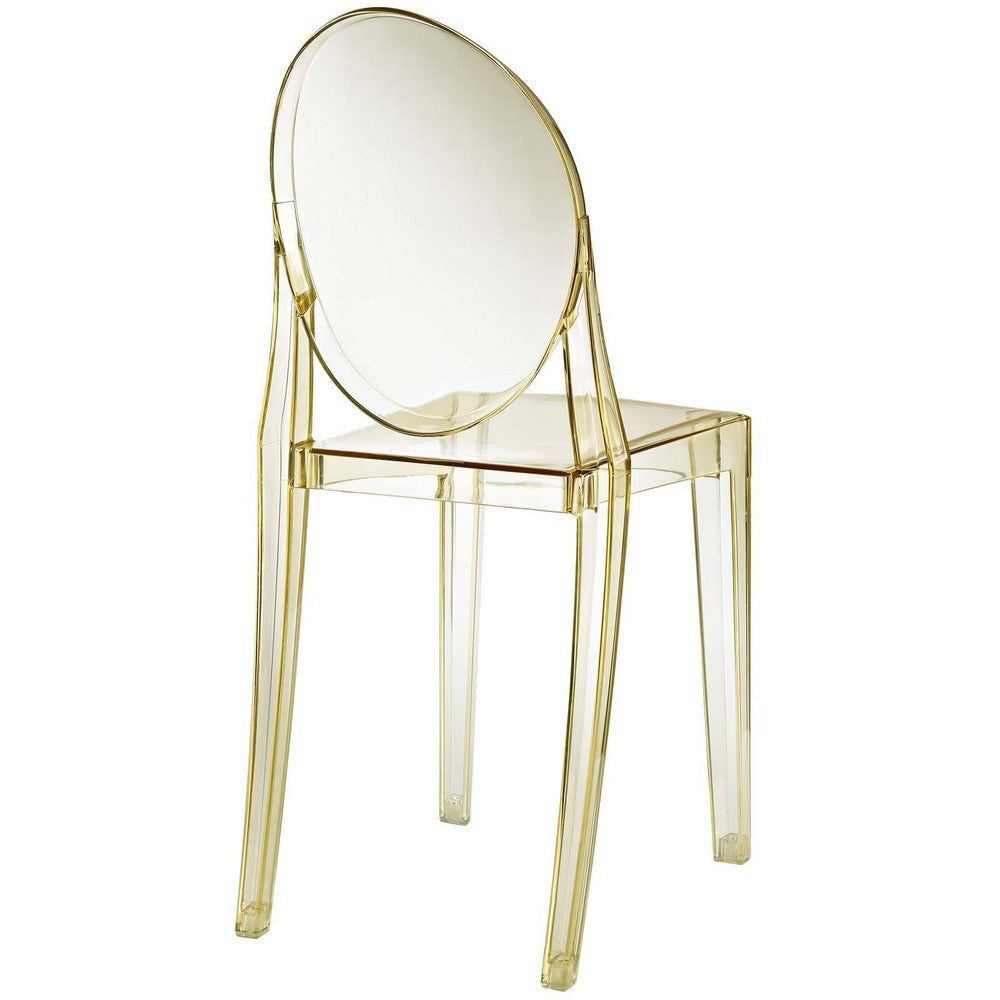 Modway Casper Modern Acrylic Stacking Two Dining Side Chairs in Yellow MDY-EEI-906-YLW