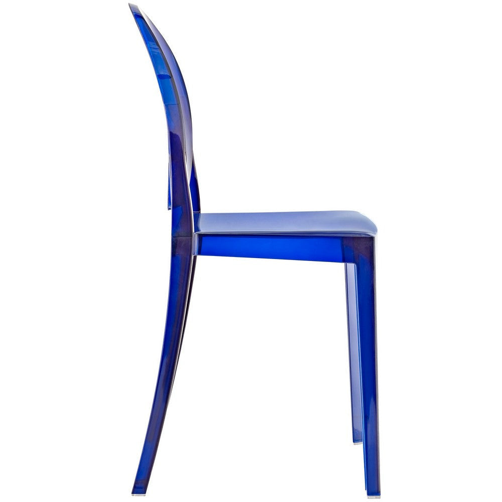 Modway Casper Modern Acrylic Stacking Four Dining Armchairs in Blue MDY-EEI-908-BLU