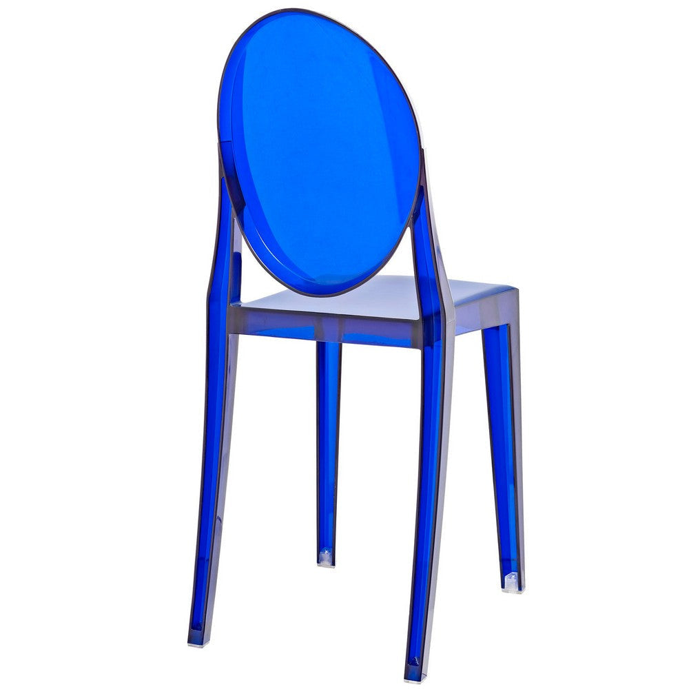 Modway Casper Modern Acrylic Stacking Four Dining Armchairs in Blue MDY-EEI-908-BLU