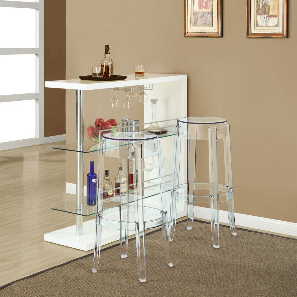 Clear Casper Bar Stool Set of 2  - No Shipping Charges