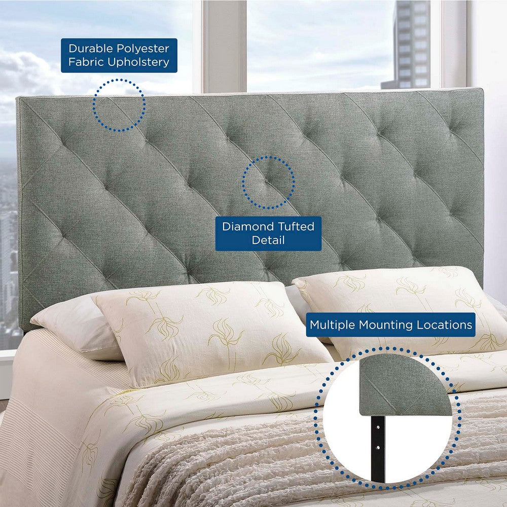 Theodore Upholstered Fabric Queen Headboard by Modway| Gray