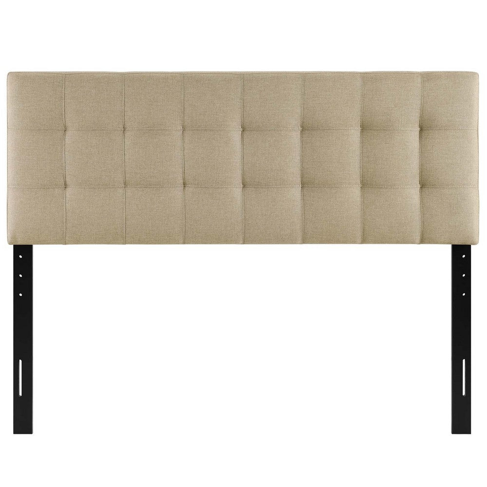 Beige Lily King Fabric Headboard - No Shipping Charges