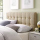 Modway Lily Tufted Linen Fabric Upholstered King Headboard in Beige