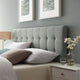 Modway Lily Tufted Linen Fabric Upholstered King Headboard in Gray