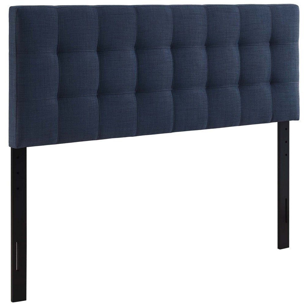 Navy Lily King Fabric Headboard  - No Shipping Charges