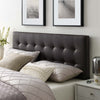 Modway Lily Tufted Faux Leather Upholstered King Headboard in Brown