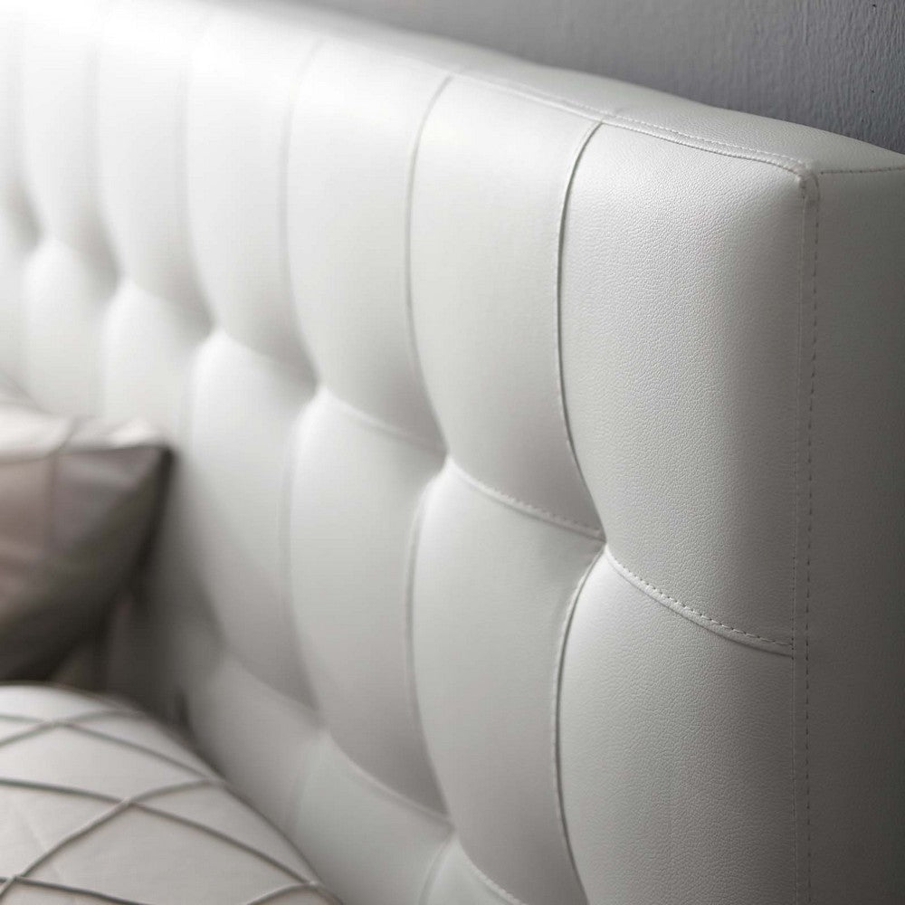 White Lily King Vinyl Headboard  - No Shipping Charges