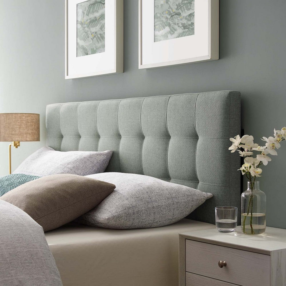 Modway Lily Tufted Linen Fabric Upholstered Full Headboard in Gray MDY-MOD-5146-GRY