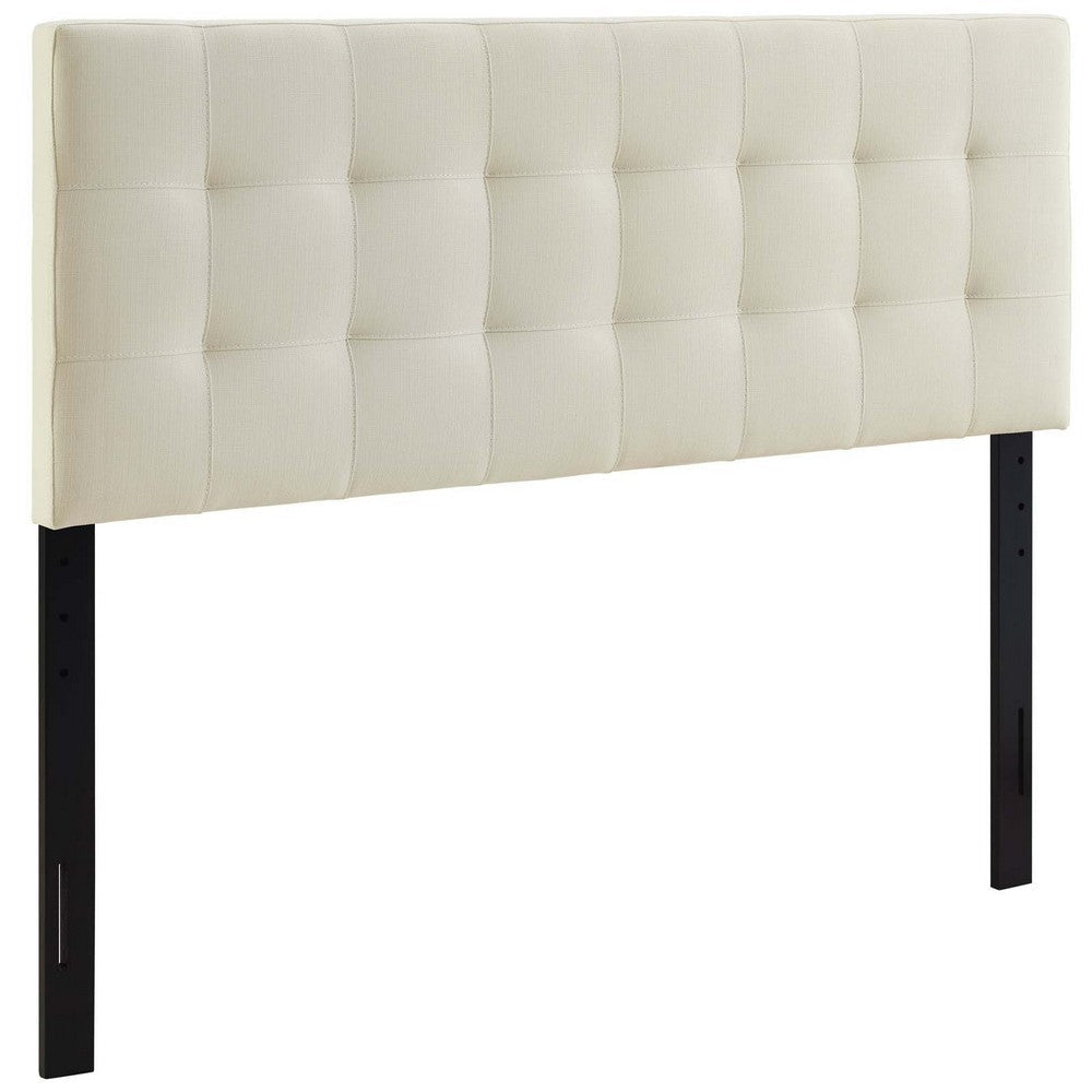 Modway Lily Tufted Linen Fabric Upholstered Full Headboard in Ivory