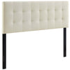 Modway Lily Tufted Linen Fabric Upholstered Full Headboard in Ivory