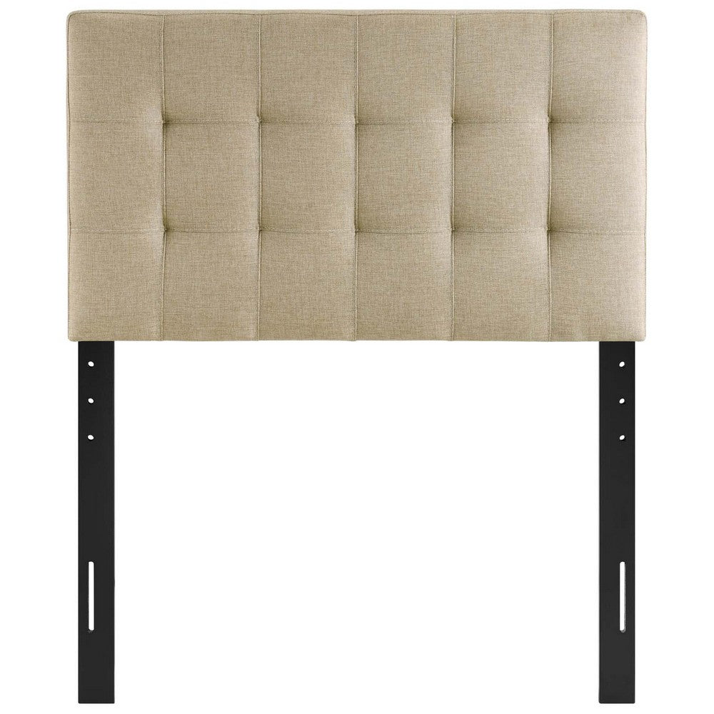Beige Lily Twin Fabric Headboard  - No Shipping Charges