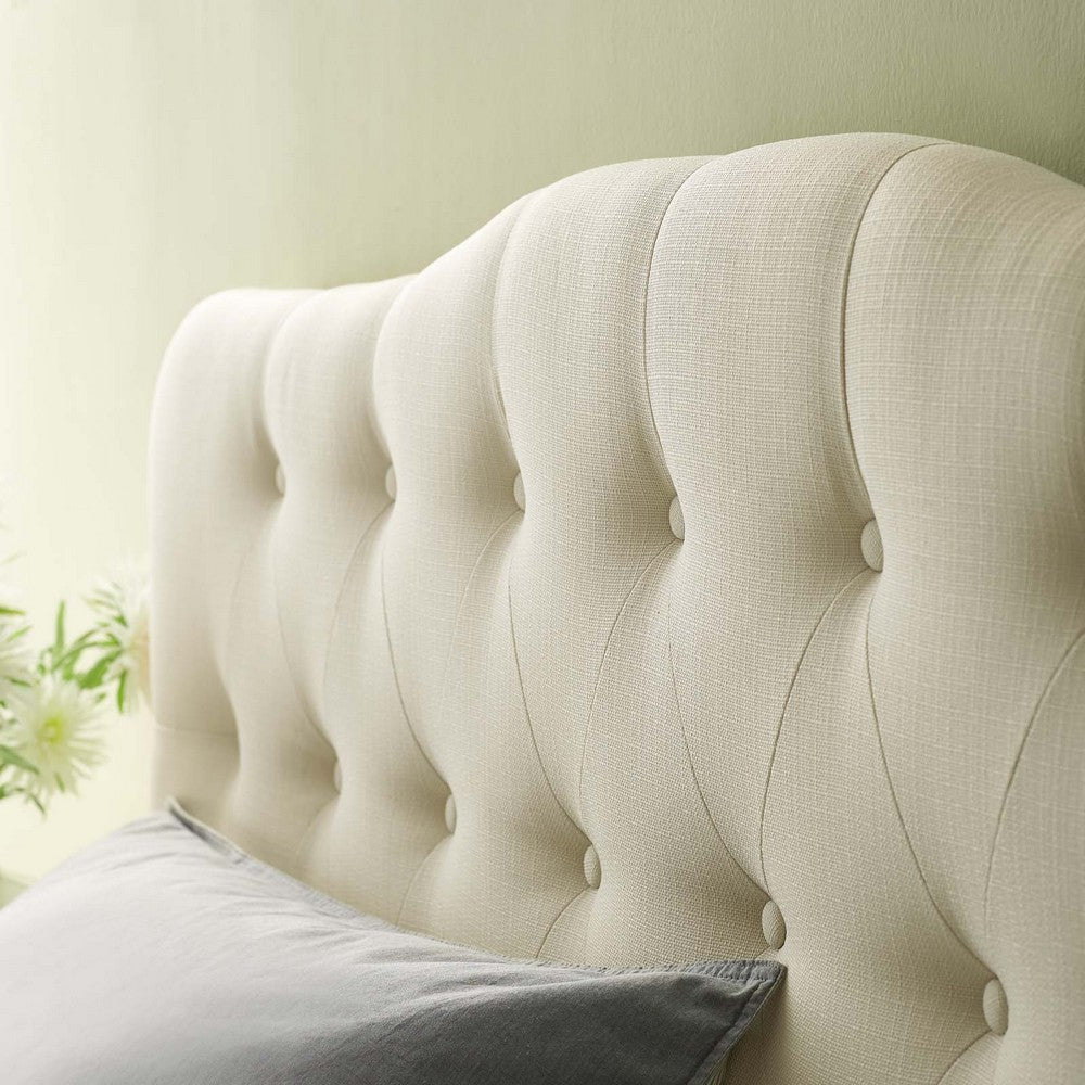 Ivory Annabel Queen Fabric Headboard  - No Shipping Charges