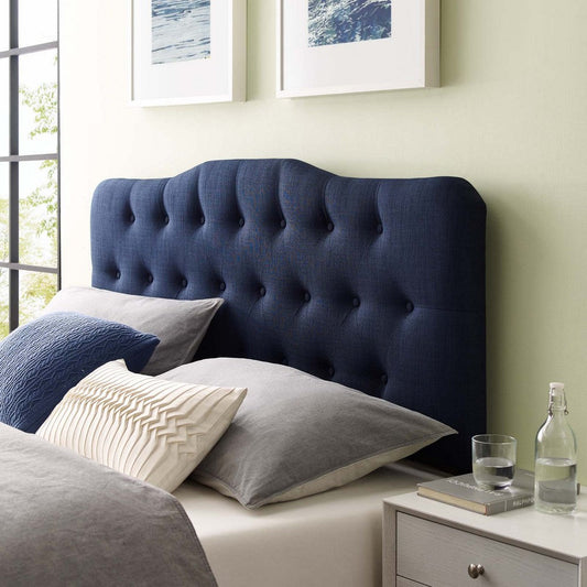 Navy Annabel Queen Fabric Headboard  - No Shipping Charges