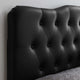 Black Annabel Queen Vinyl Headboard - No Shipping Charges MDY-MOD-5155-BLK